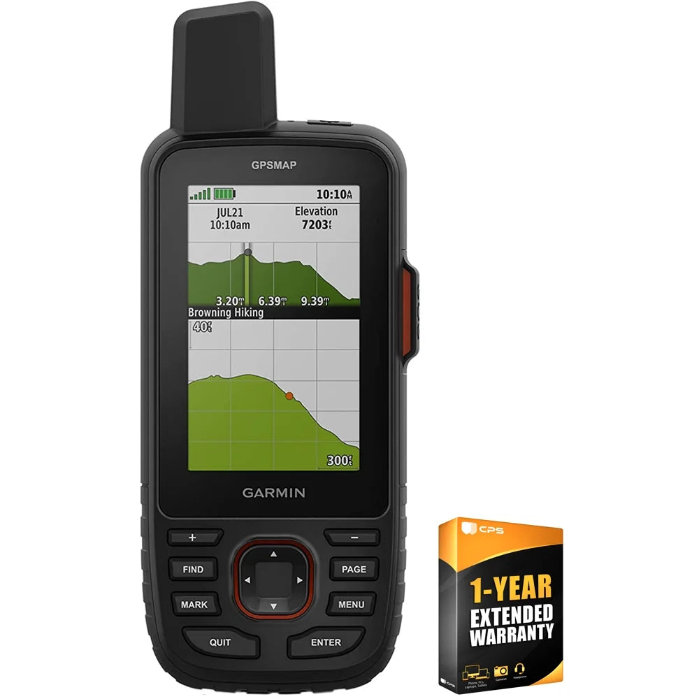 Garmin Handheld with Pack GPSMAP Enhanced CPS Rugged inReach GPS with 010-02812-00 Technology Bundle Satellite 1 Protection 67i YR