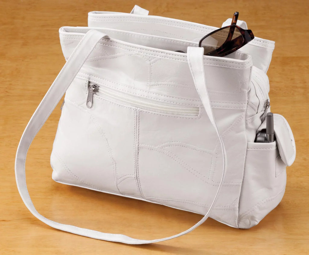 Leather White Handbag