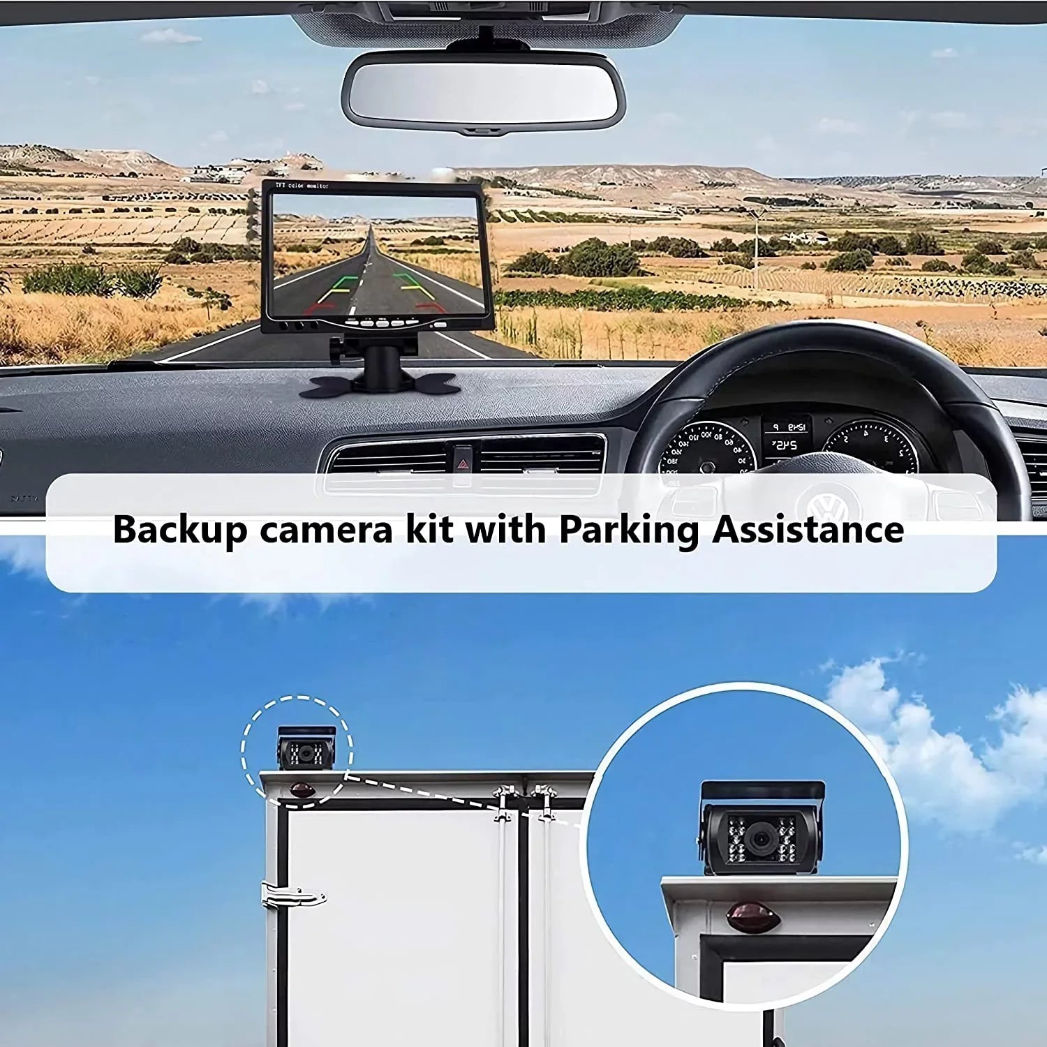 for RV Backup Night 7 Camera Wireless Rear RV/SUV/Van/Pickup/Truck/Trailer Camera and PCS inchMonitor 2 IR Vision View Kit Bileeko