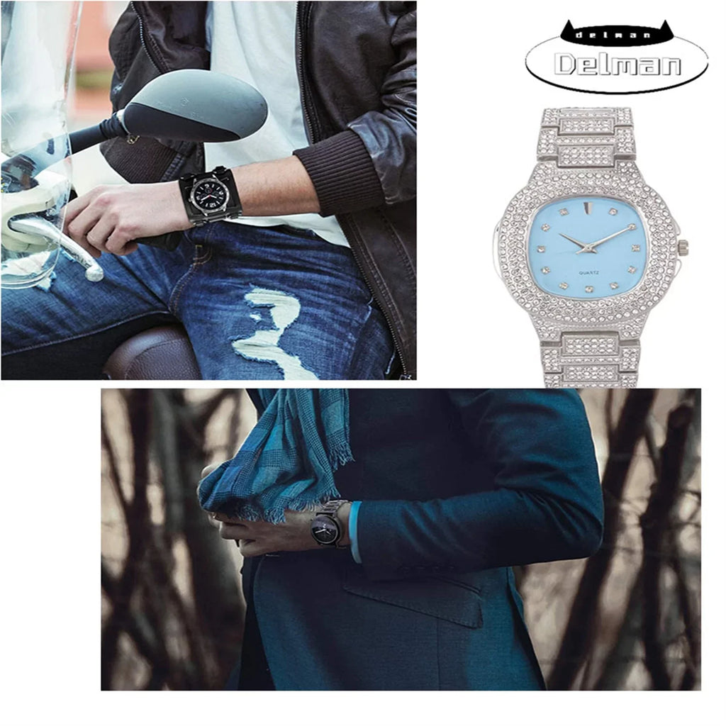 Full Out Dial Shiny 8967/ST10266 Hop Look and Bling Watch Watches Case, Diamond Nauti Designer Bling Hip Bracelet Iced