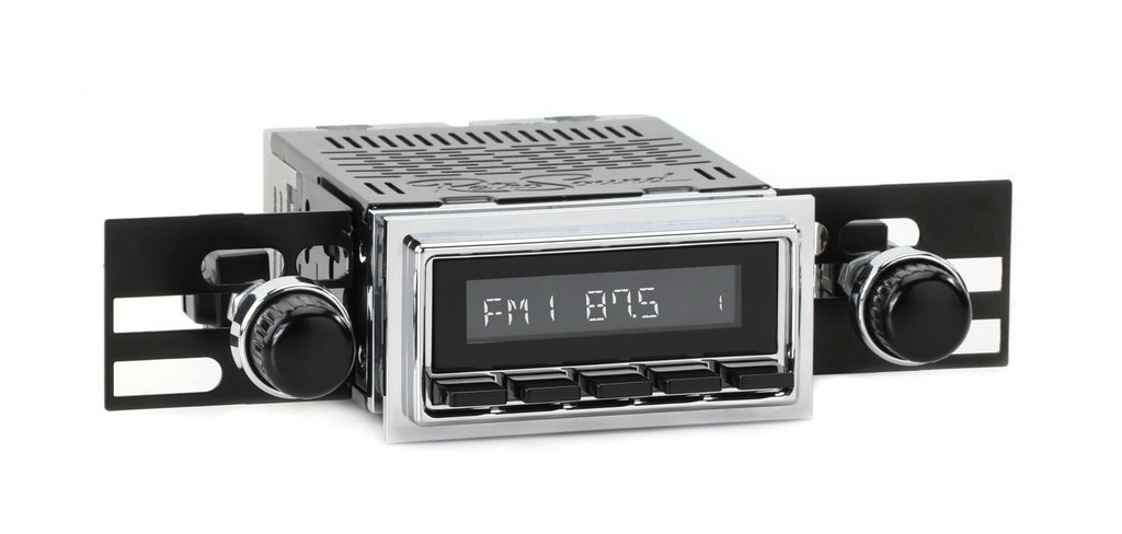 Porsche Bluetooth, Chrome AM/FM Bezel HCB-M2-127-36-76P RetroRadio 1950-65 with with Features Compatible Include 356 USB,