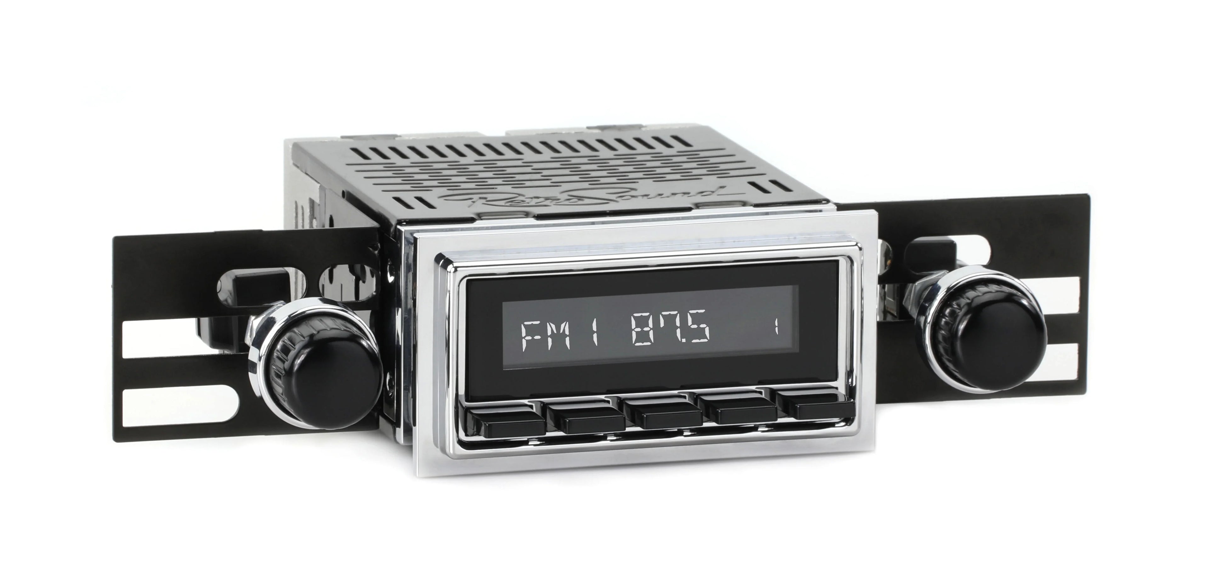 Porsche Bluetooth, Chrome AM/FM Bezel HCB-M2-127-36-76P RetroRadio 1950-65 with with Features Compatible Include 356 USB,