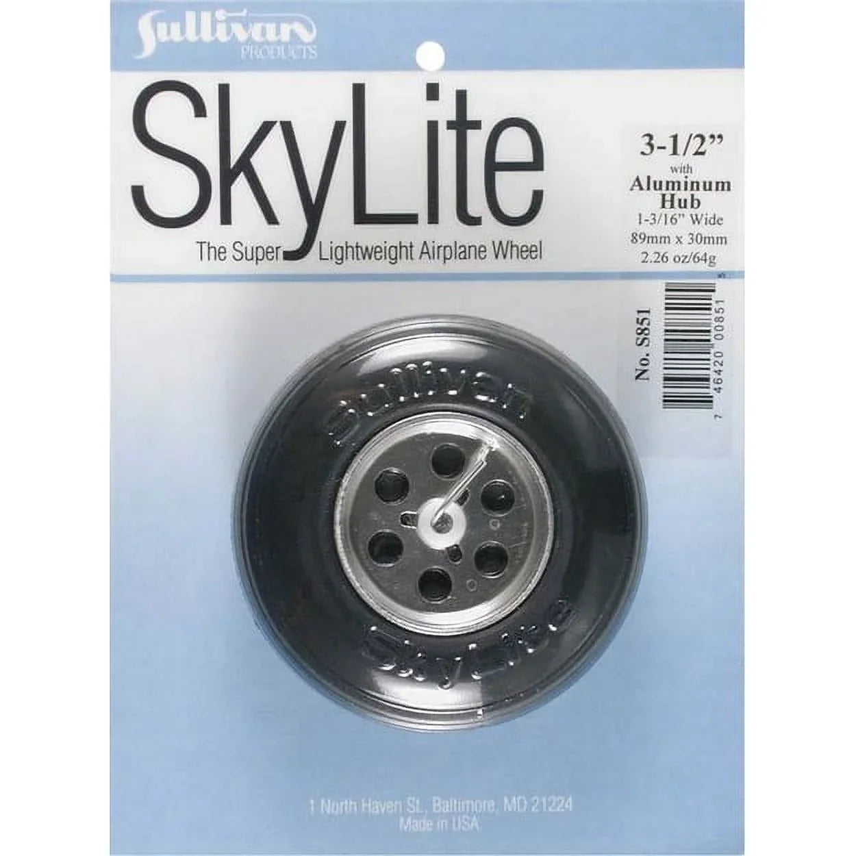 851 (1) 3-1/2 Sullivan SkyLite Sullivan Hub Products inch Wheels w/Aluminum
