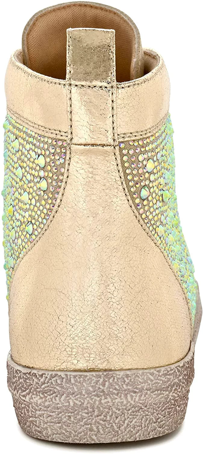 High Ninety Fashion Gold Foxy Top Sneaker Rhinestones with 9 Athletic Union