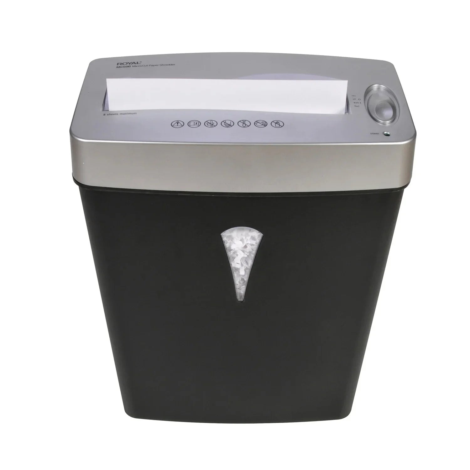 Silver 0.157" gal for Credit - Card 0.394" 4 Capacity 5 Shredder Cut Shred Paper - shredding Per - Wastebin x MC500 Micro Paper, Black, - Pass - - Size Royal