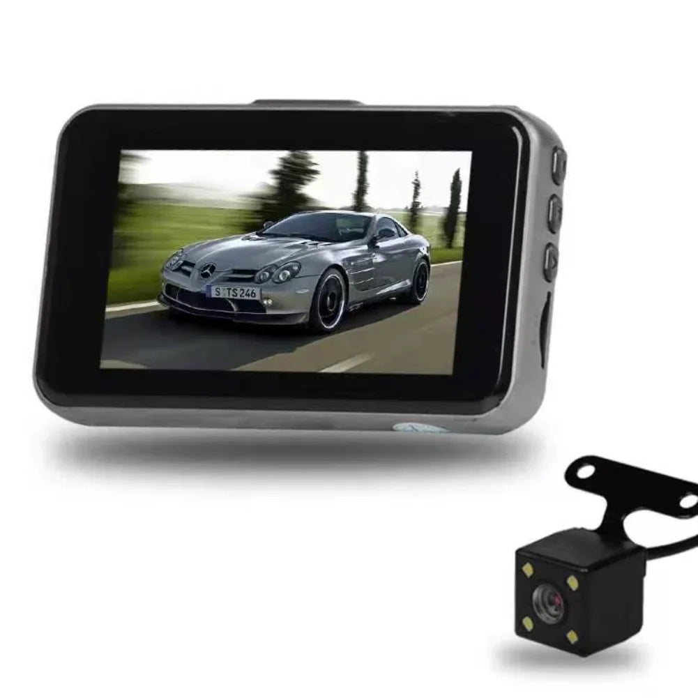 1080P recorder Driving car video DVR dual recording vision inch view rear HD 3 night recorder