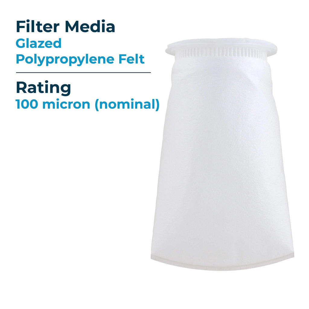 (10”) Polypropylene Glazed BP-410-100 Filter Liquid SP-BP-410-100 of (Case 100 Felt Bag 40) Micron SpiroPure 155393-03 #3