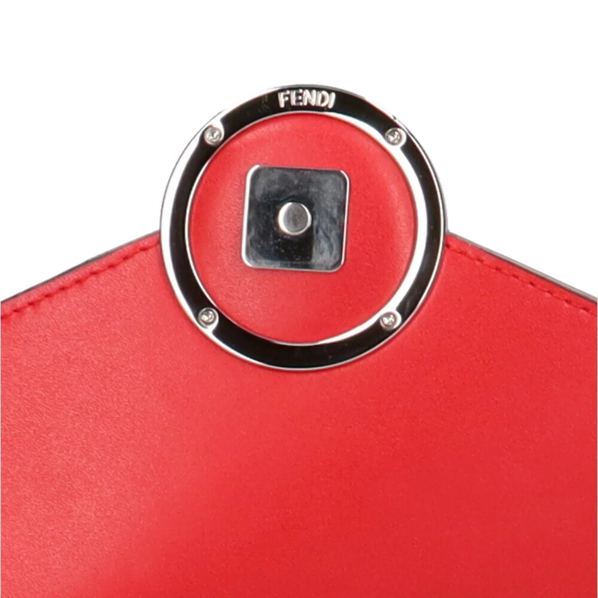ladies (Good) Fendi red chain Pre-Owned calf bag shoulder