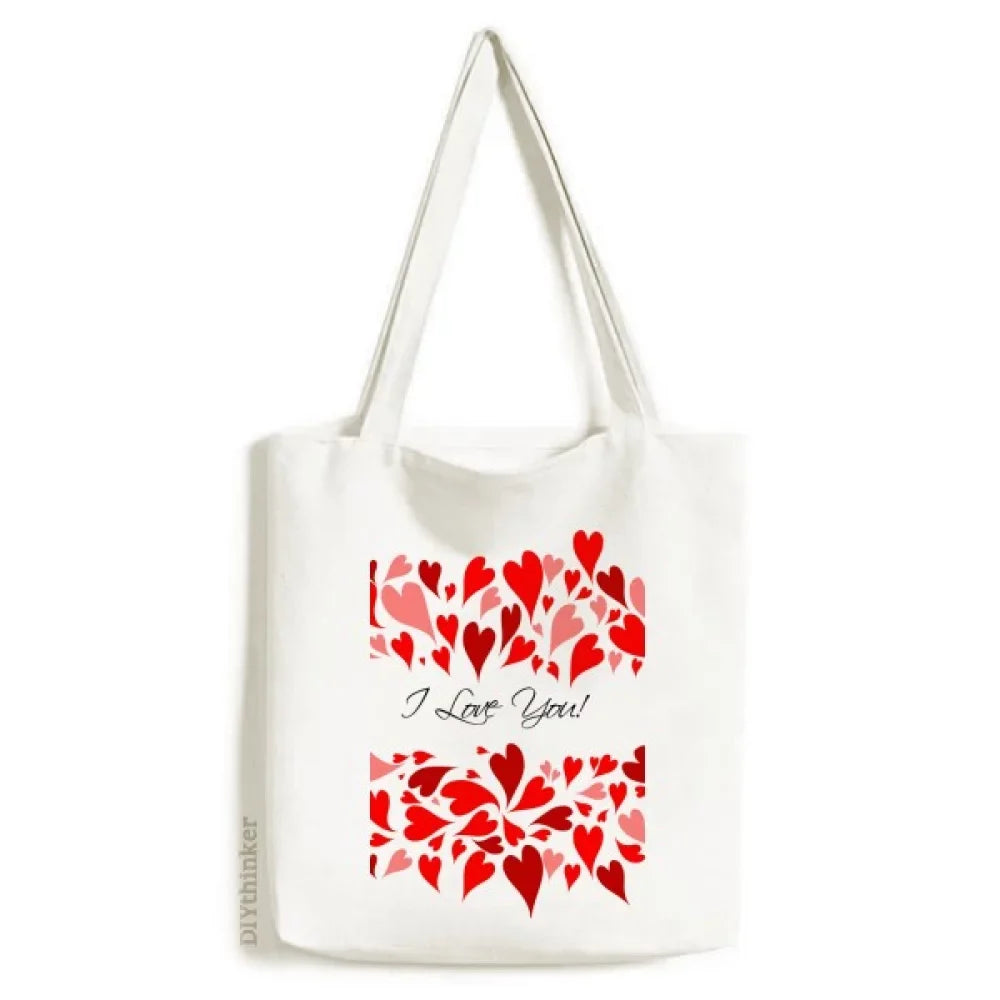 I Canvas Satchel Day Bag Tote Handbag Valentine's Shopping You Casual Love Red