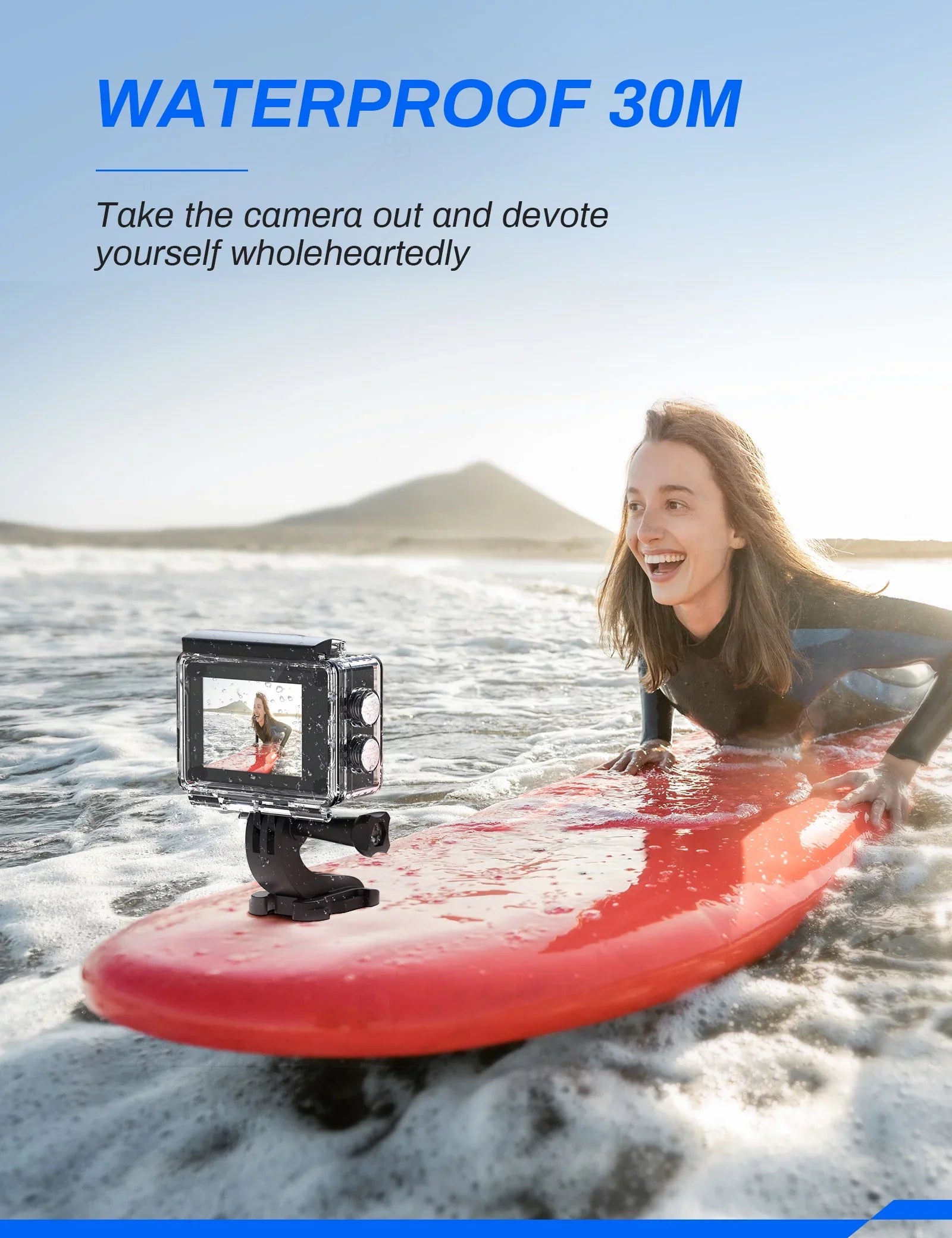 & 40M Camera Underwater with Action Crosstour 16MP WiFi IP68 CT9000 Sports 4K/25FPS/ Control Remote