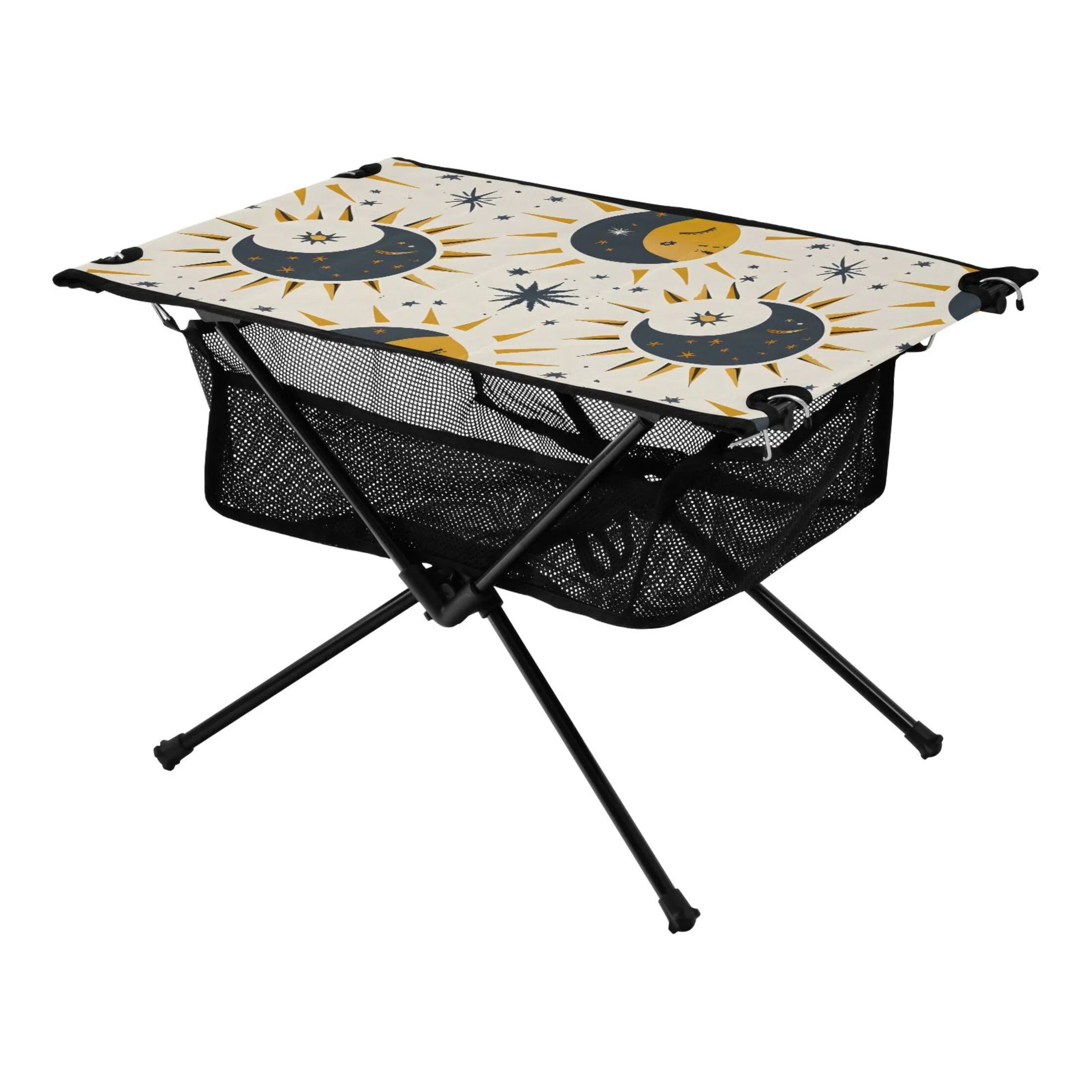 Table for Camping Beach BBQ Table Folding with Bag Outdoor Portable Table Moon Sun and Storage Stars Picnic Fishing Travel Compact