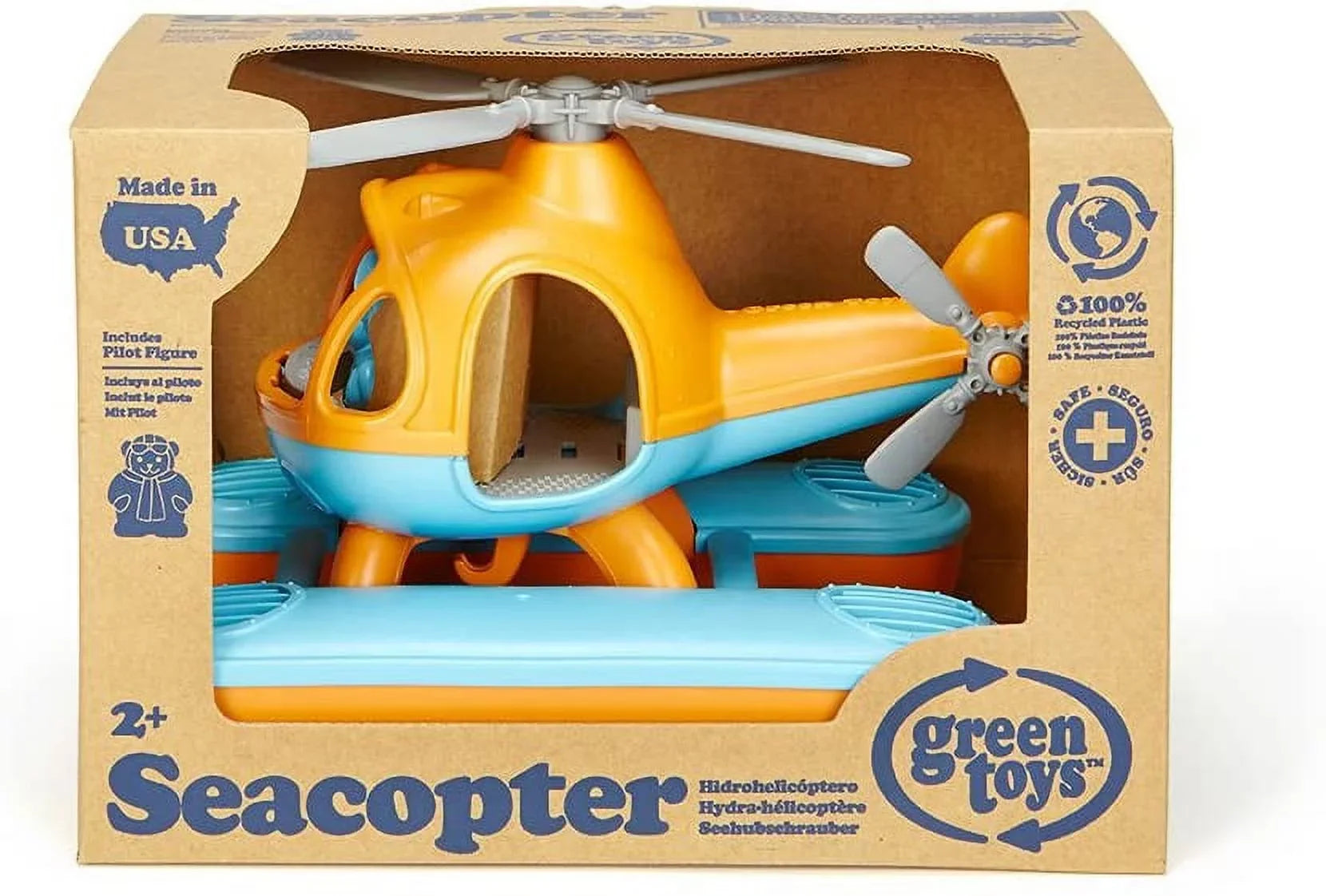 Orange/Blue, Seacopter Green Ages Unisex Vehicles, Toys for Child Play 2+