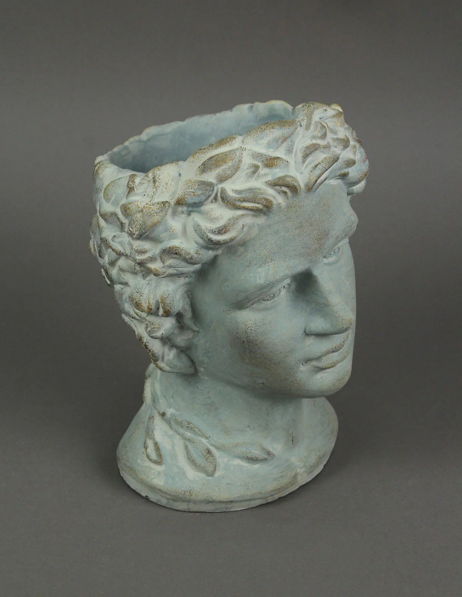 x, Warrior Gray 7.25 in Bust Planter 9.25 Greek in x Mayrich 6.75 Cement in