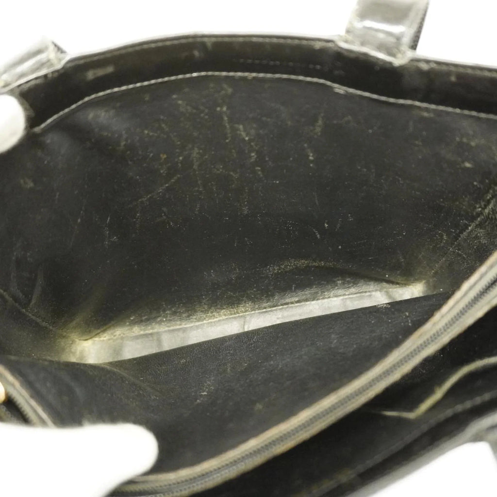 Champagne (Good) Patent Women's Pre-Owned Bag Chanel Black Tote Leather