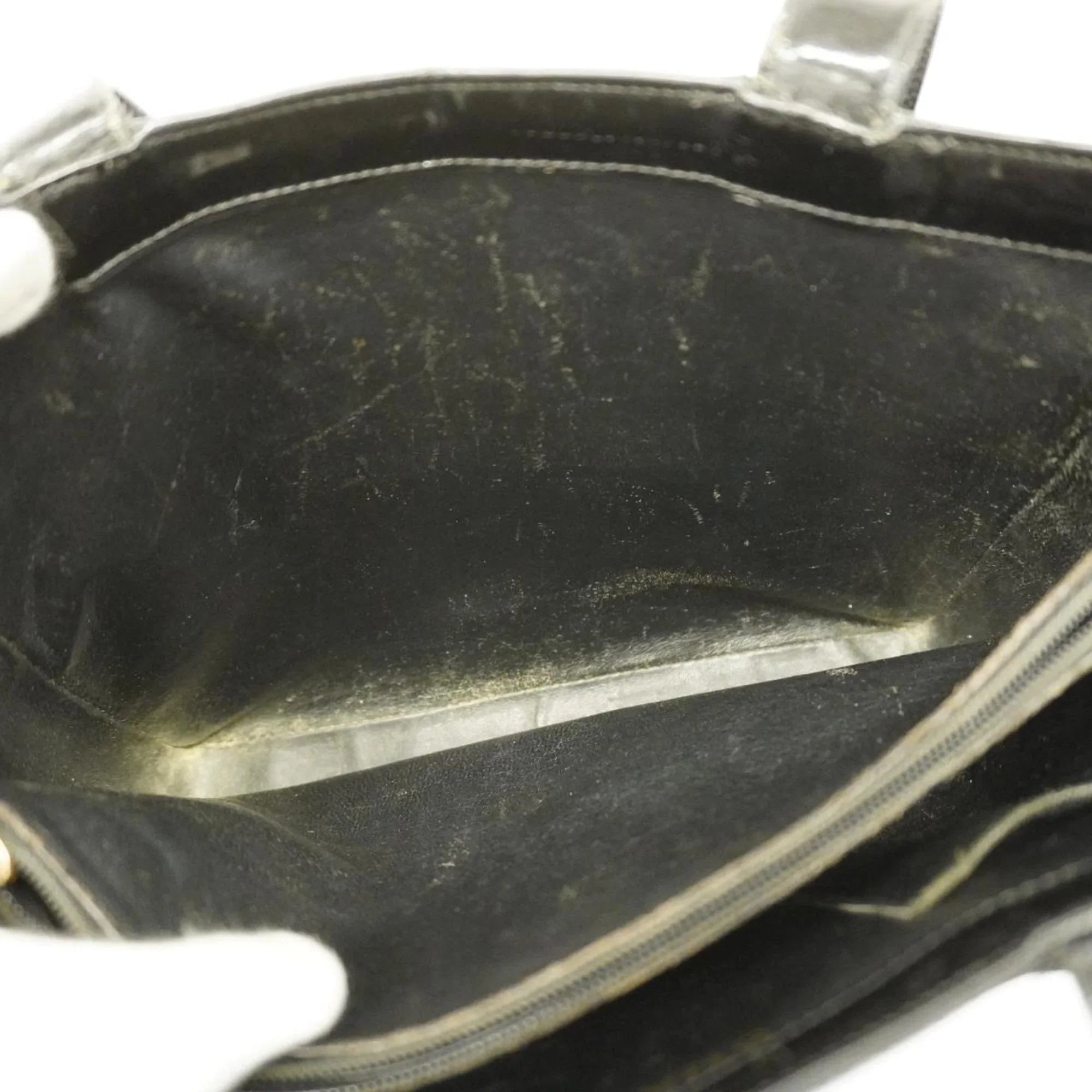 Champagne (Good) Patent Women's Pre-Owned Bag Chanel Black Tote Leather