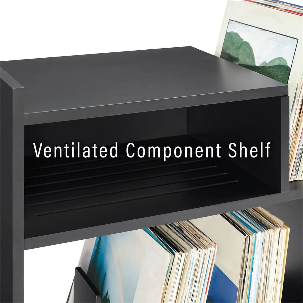 Tv Furniture Portland Console Record Stand Center, Entertainment Crosley and Media Vinyl Storage
