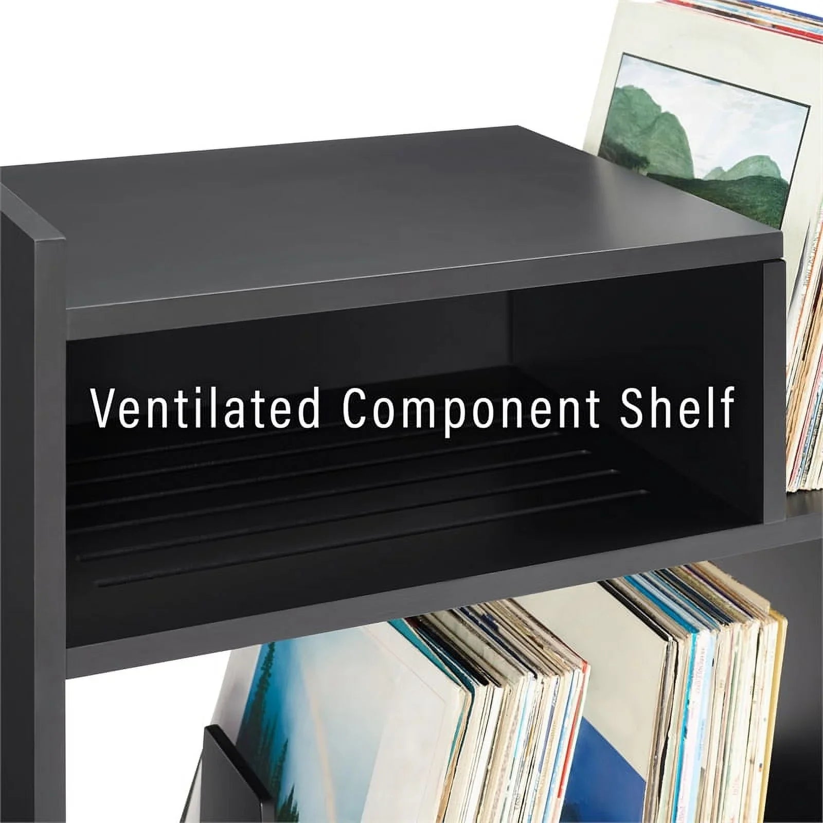 Tv Furniture Portland Console Record Stand Center, Entertainment Crosley and Media Vinyl Storage