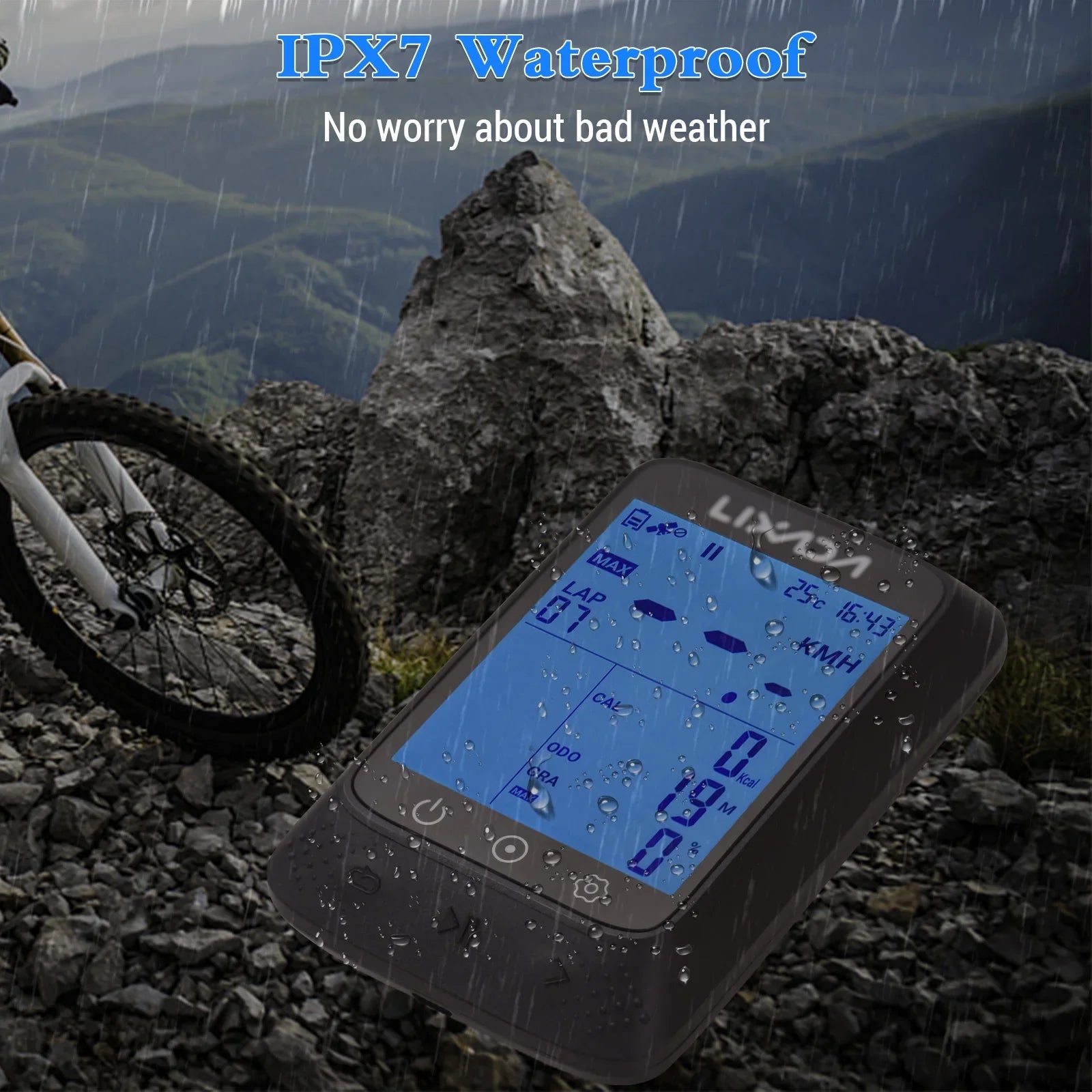 and Support with BT APP 2.3in Sensor Wireless ANT+ Computer Connectivity, Waterproof Altitude Gradient, GPS Aibecy Strava Bike
