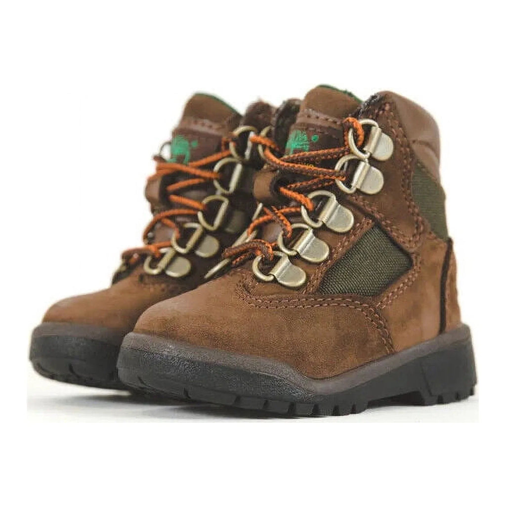 Timberland Brown TB044892 Nubuck/Green Boots Toddler (4.5C) 6 HS2659 Field Leather Inch