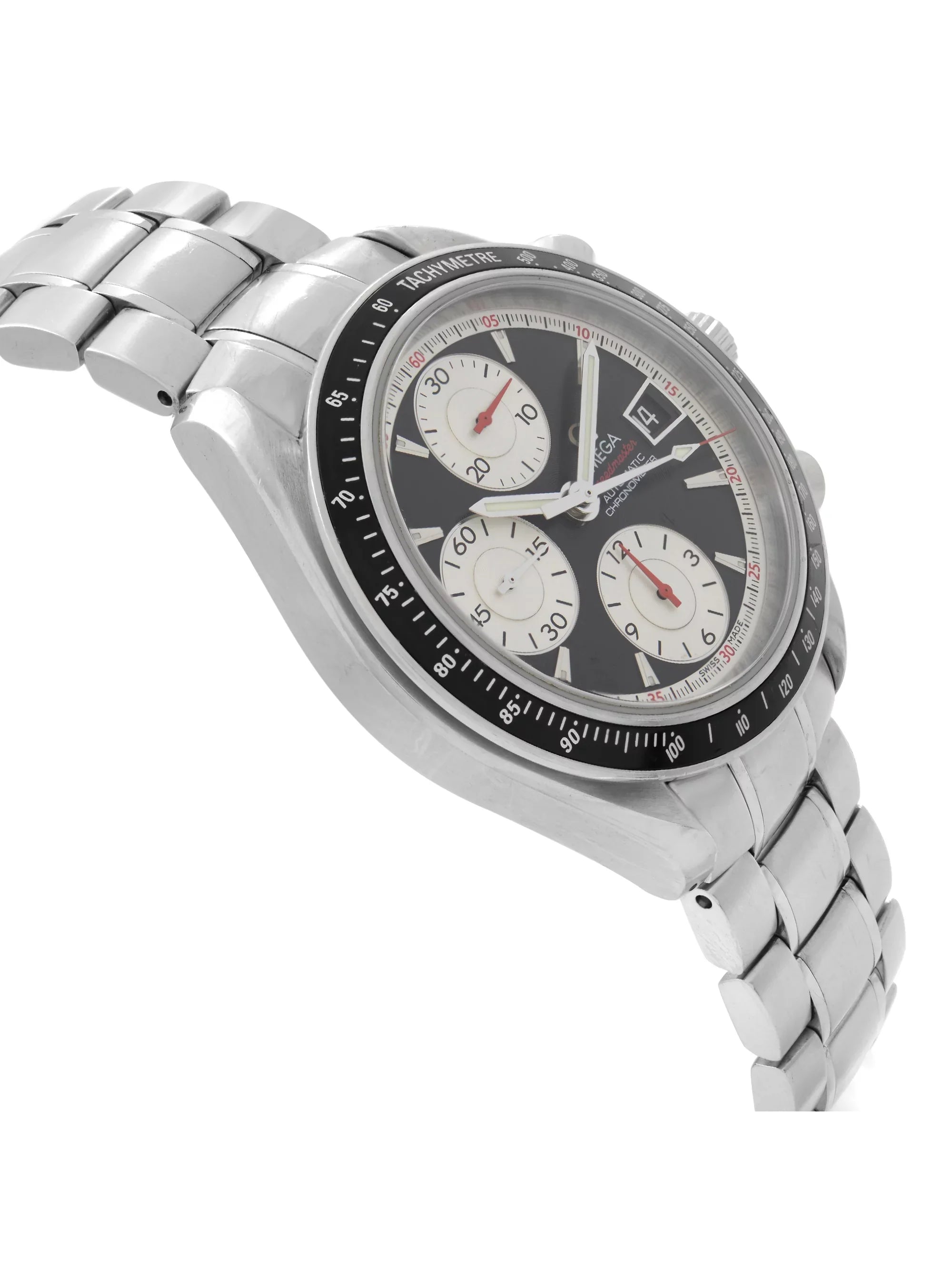 Omega 3210.51.00 Watch Automatic Black Steel Mens Panda Speedmaster Dial 40mm