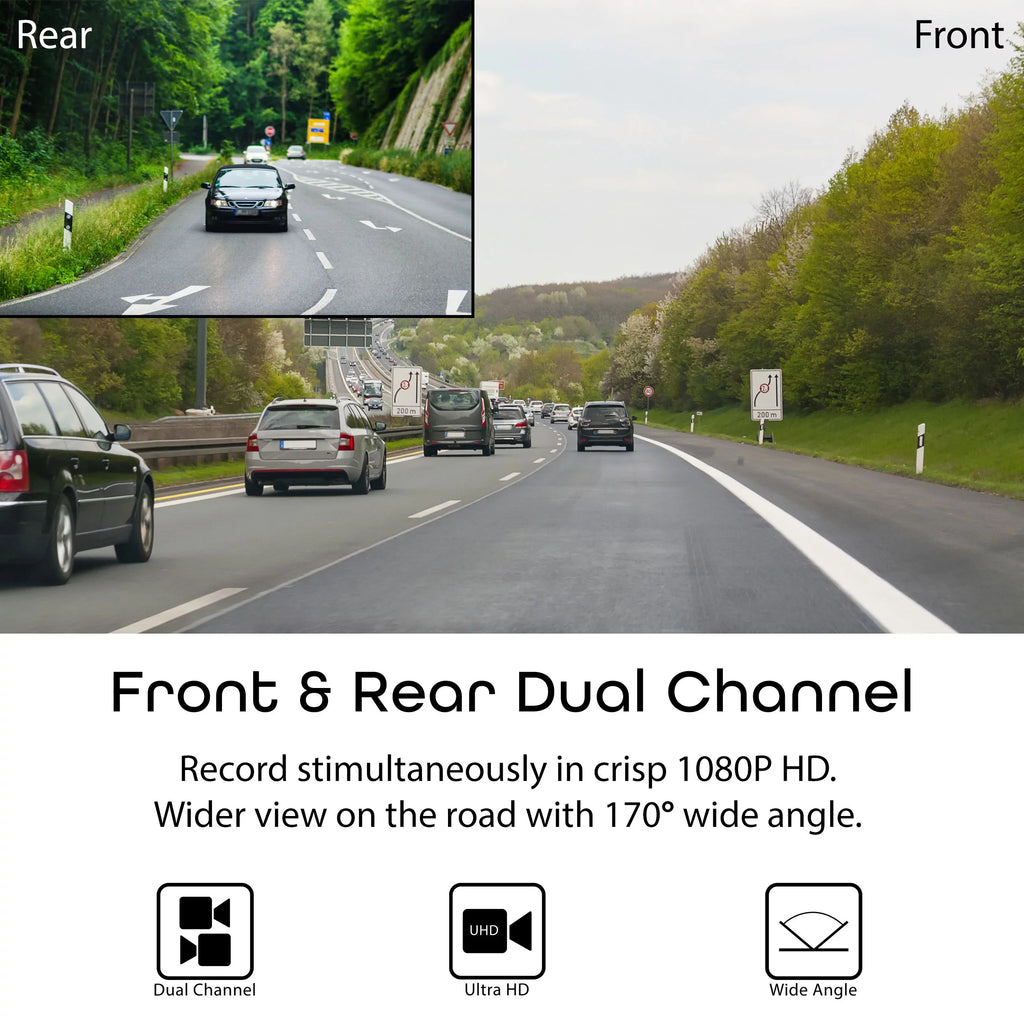 FHD Cam Dual Rexing V1LG Dash 1080p Car Channel