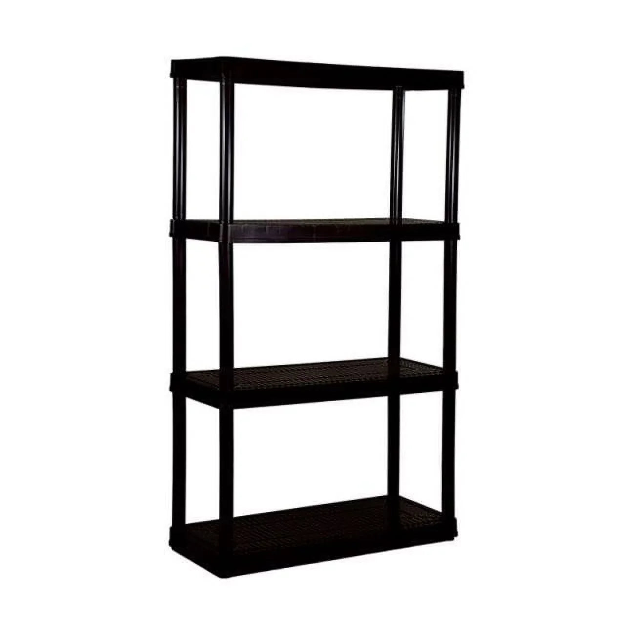 Plastic Black Solid Medium Plastic with Duty 91021 4 Shelving