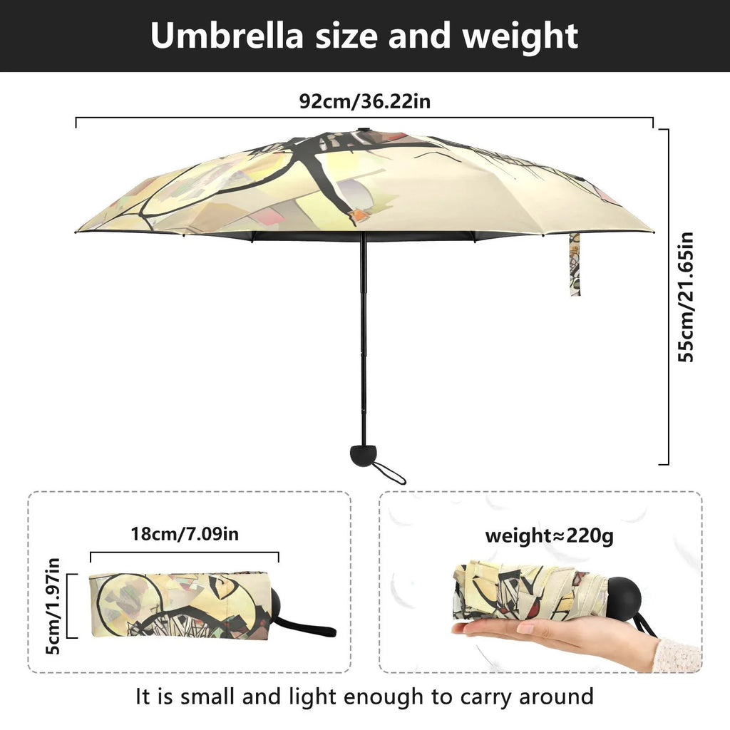 Portrait Of JSTEL Hat Compact Umbrella African Cute Folding Lightweight Woman Rain Umbrellas for With Sun Travel Mini