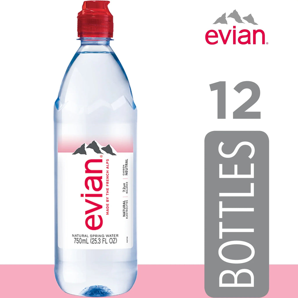 12 Fl Water, Natural evian Spring Oz, Bottles Count 25.36