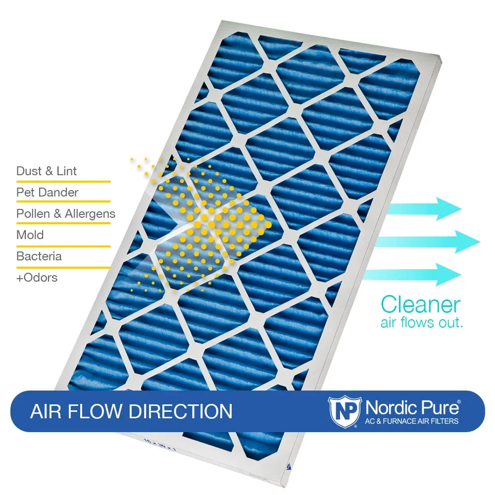 6 MERV Pack Pleated Pure Plus Nordic Carbon Filters 16x16x1 7 Air