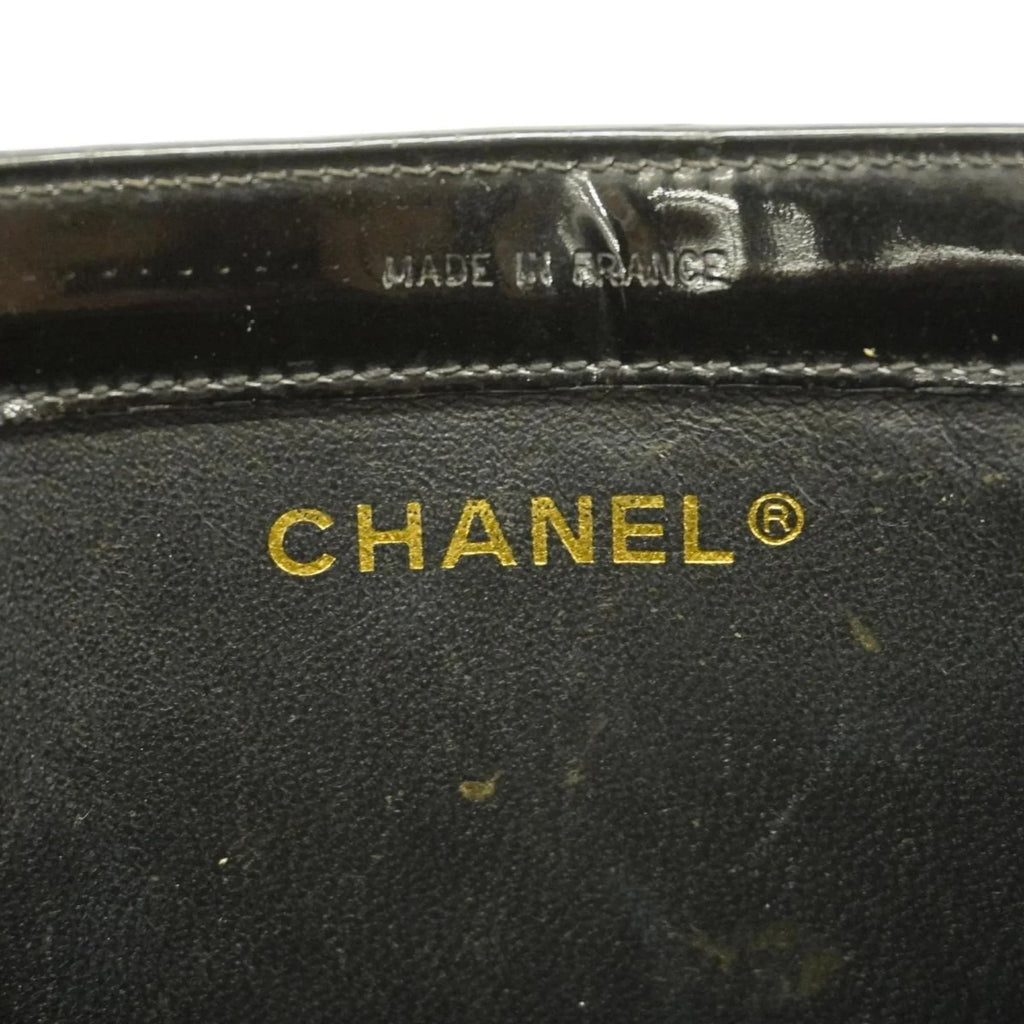 Champagne (Good) Patent Women's Pre-Owned Bag Chanel Black Tote Leather