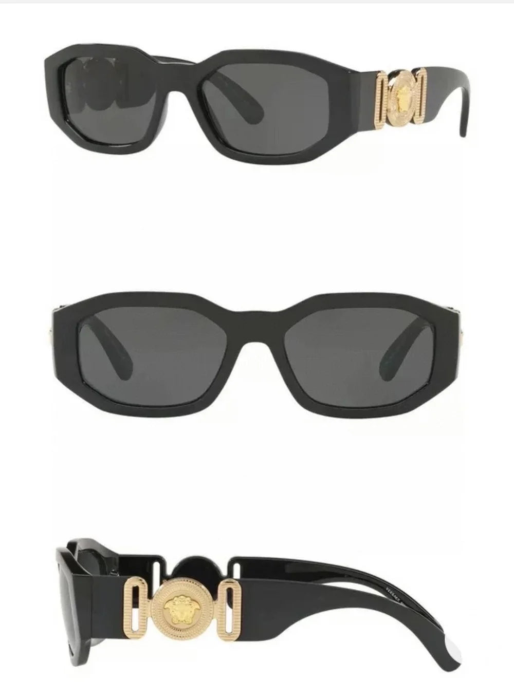 Geometric VE4361 Sunglasses Versacce Black 53mm/16-140 Adult Unisex's Plastic