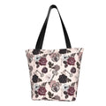 Black Large Retro Lukts Women'S Bag Hobos Shopping Tote Bag,Shoulder Red Capacity Roses Bag Handbags