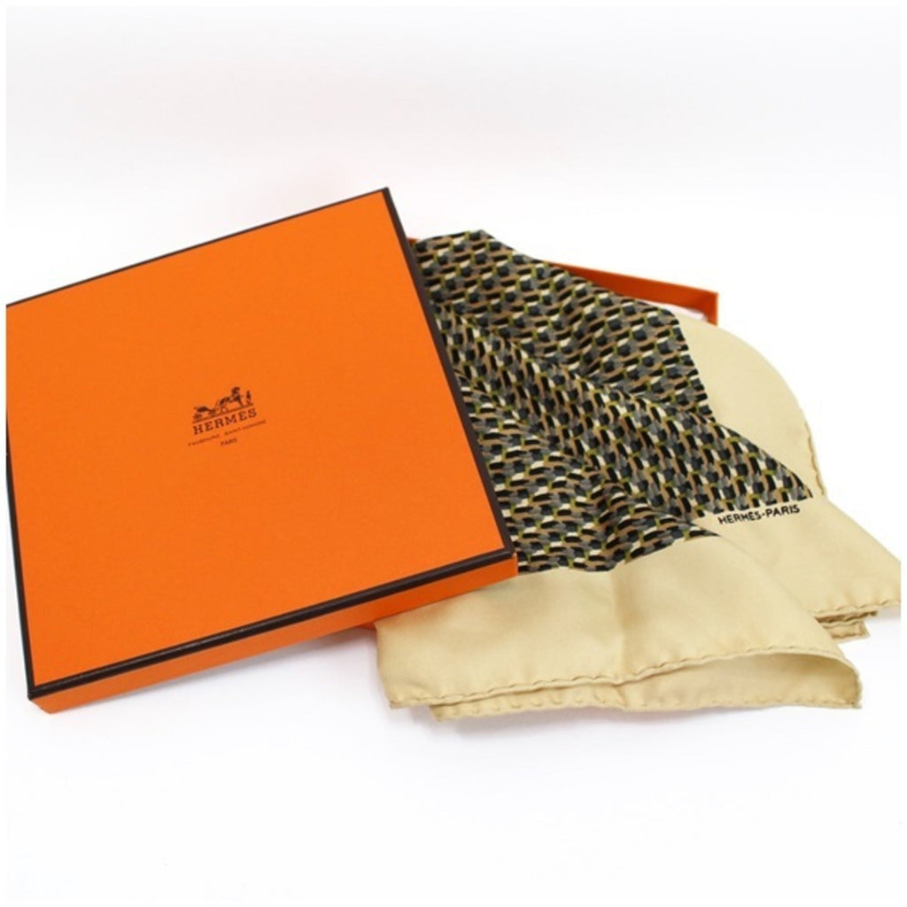 HERMES 45 (Good) Gaurosh Scarf Beige Hermes Carre Muffler Pre-Owned Women's