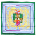 (Like Tiger Blue King's New) Scarf Hermes Fururi Pre-Owned Green Silk Muffler