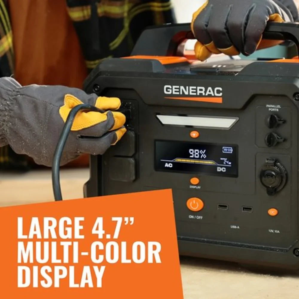 '- Generac 1086Wh Watts 1600/3200 Power Charging Portable Battery Station Powered Generator 8025 Panel Solar Compatible