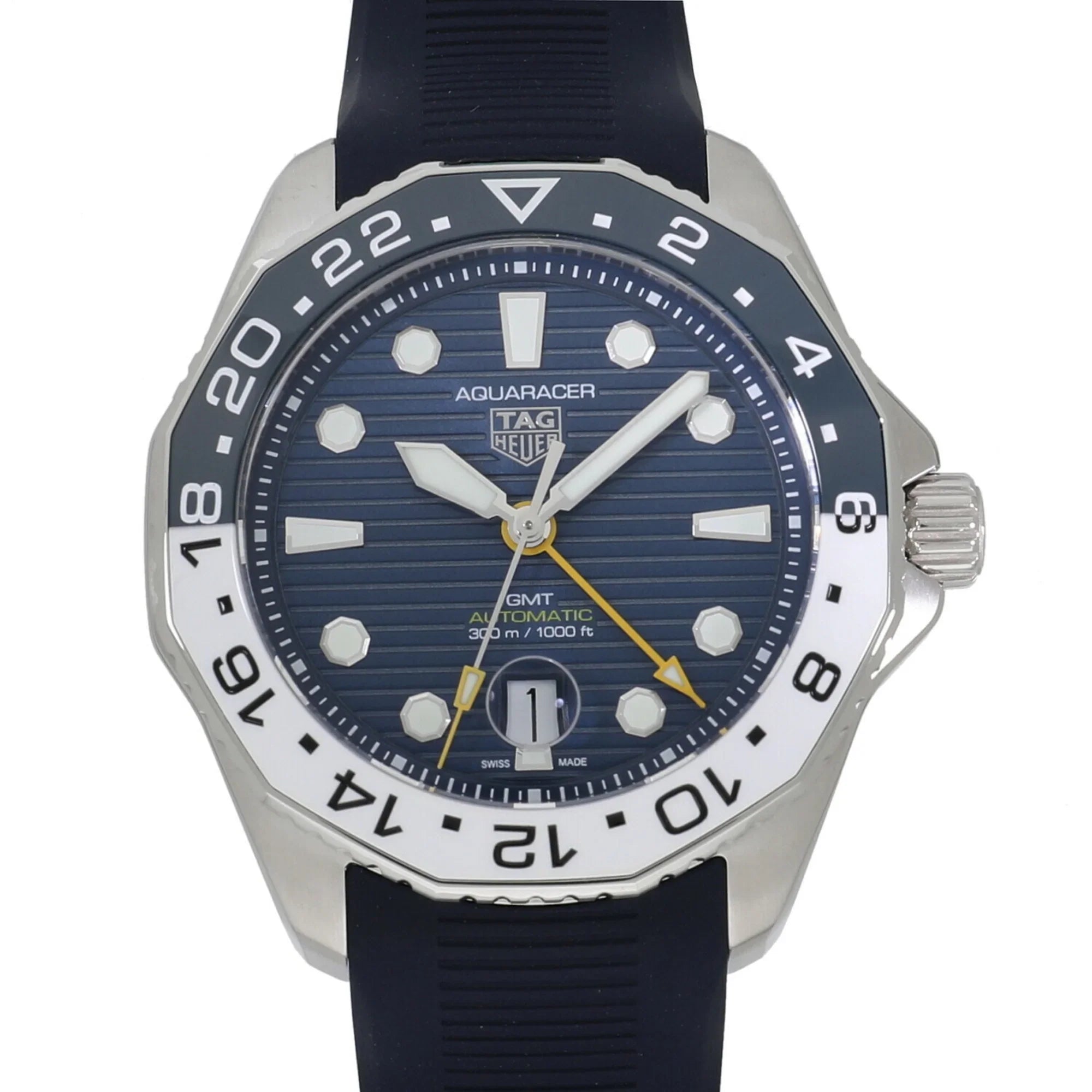 WBP2010.FT6198 300 7 GMT (New) Aquaracer Pre-Owned Tag Blue Professional Heuer Men's Caliber Watch
