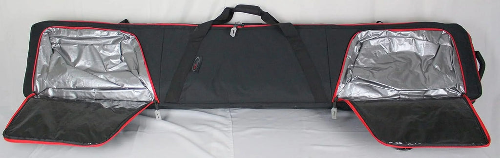 Double Two Pockets, For External Bag Travel, Padded Ski Air Bag, Easy Double With Oversized Ski Load, Wheels Rolling To Boot