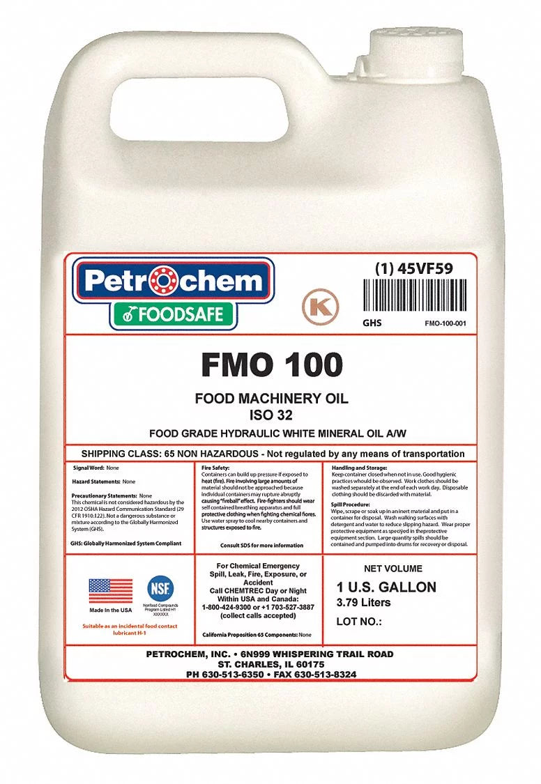 100 FMO gal.,Jug,ISO Petrochem Oil,1 100-001 Hydraulic