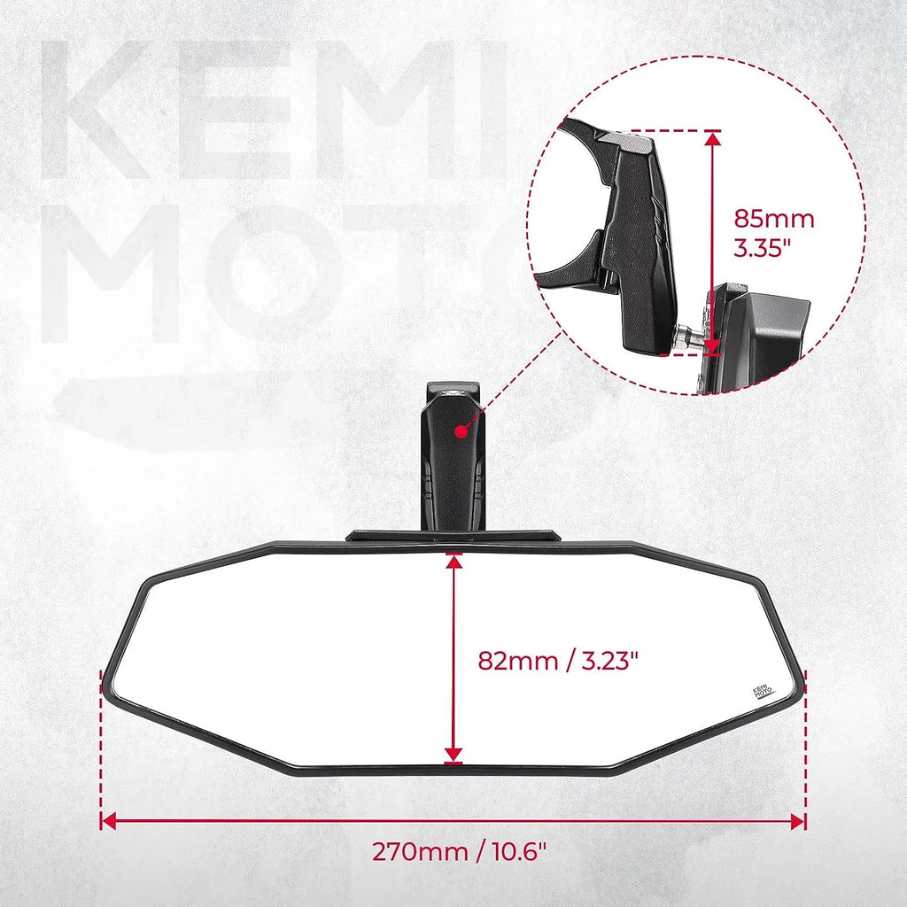 Rear Mirrors 1000 Can Yamaha Maverick Compatible Kawasaki View for Rhino with Am Kemimoto Honda KRX Polaris Center Pioneer RZR 1.6"-2" X3 UTV
