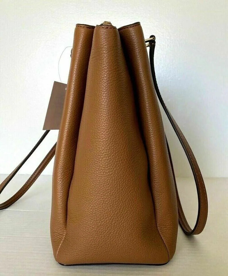 Monet NWT Large WKRU6948 Spade 3-Compartment Brown $399 Tote Kate Leather