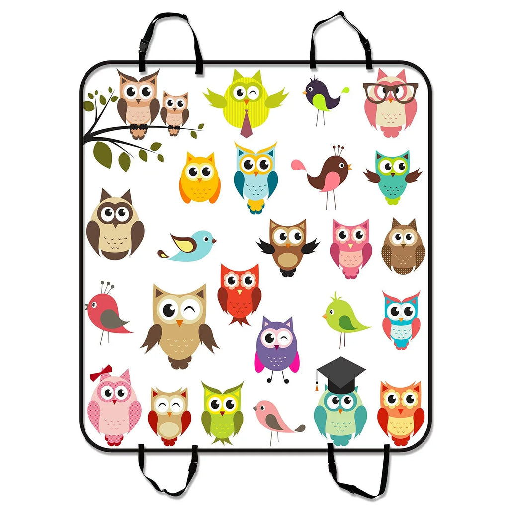 Car Art Hammock Mat Dog Pet Cars Mat SUV Mat Cover 54x60 Seat GCKG For Trunk Owl Trucks and Cargo Seat Car inches