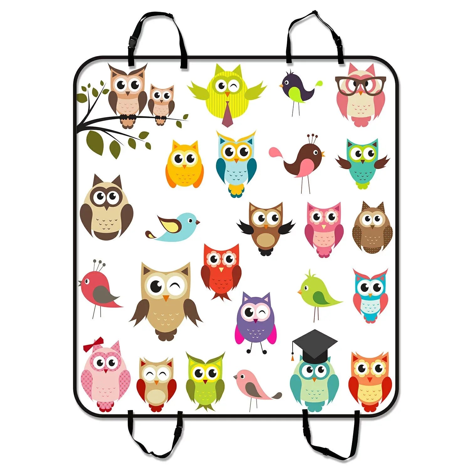 Car Art Hammock Mat Dog Pet Cars Mat SUV Mat Cover 54x60 Seat GCKG For Trunk Owl Trucks and Cargo Seat Car inches