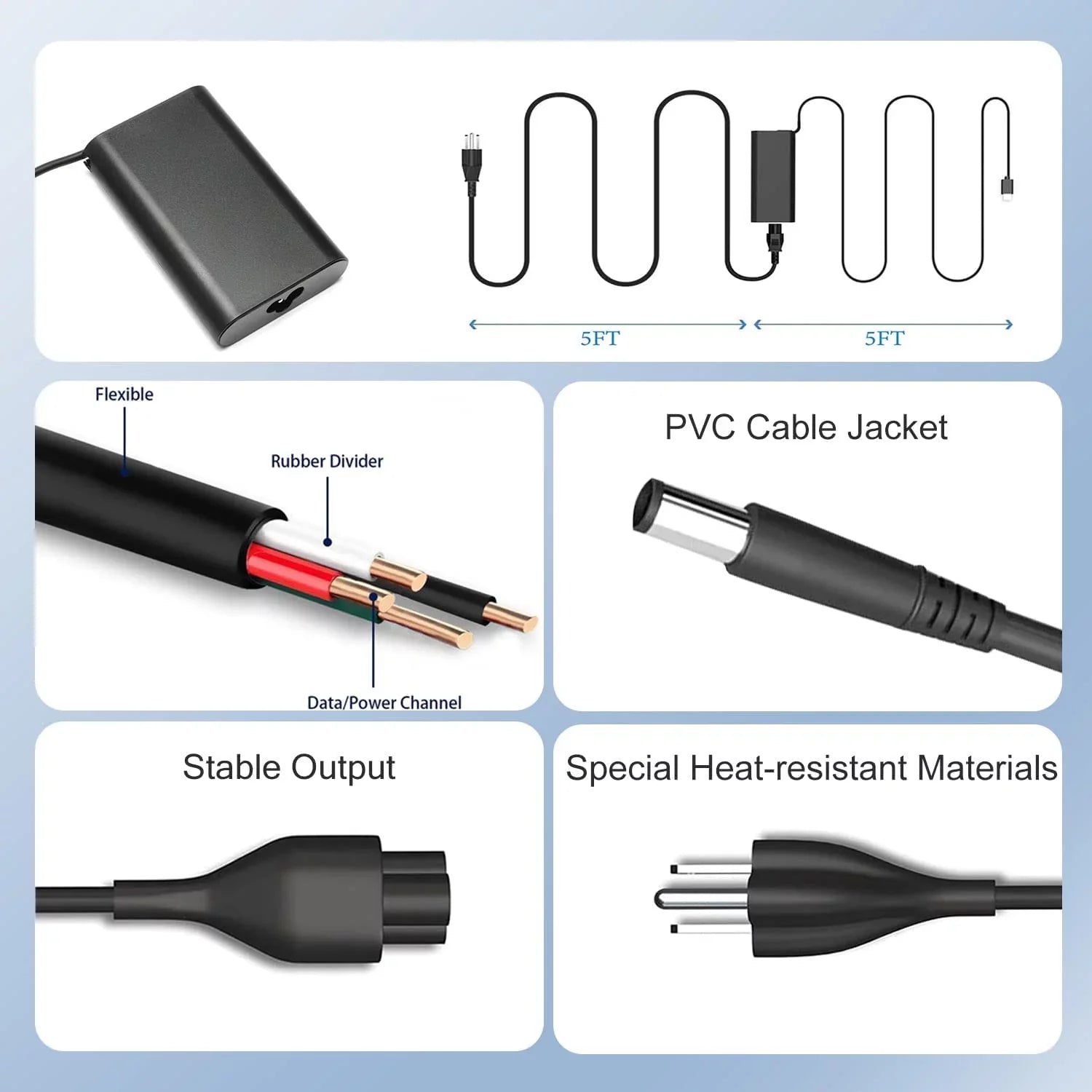 E7480 5500 AC Laptop LA65NM130 7490 E5400 7390 E6540 3440 7480 Charger Dell LA65NS2-01 5480 E5420 E7470 Adapter E5450 65W for E6430 7400 E5470 5400 E6420 Latitude