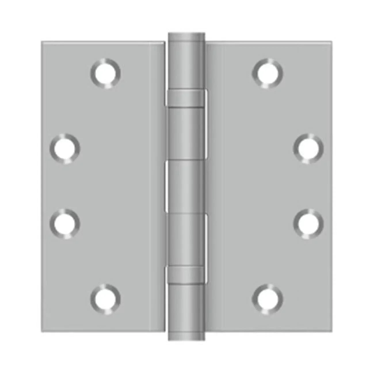 x 2BB Stainless Square in. Brushed Steel Hinge, 4.5 Stainless 4.5