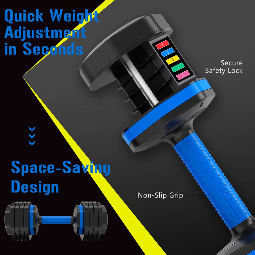 Suitable 55lb Handle, x2 Dumbbell Full by of with Adrinfly Tray, Dumbbell Adjust with - Adjustable Set Fast Anti-Slip Fitness Turning Weight for Exercise Workout Handle Dumbbell Body 2