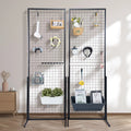 Side Wall T-Base with Packs Grid Gridwall 2' Gridwall x Double Retail Floorstanding, Shows, Display and Wire Art Extra Clips Panels Racks Display for 2 Panels Tower, with 5.6' Craft Hooks BENTISM