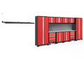 Duty Garage Storage Steel Slatwall Set, Wall Bold System, NewAge Cabinet Shelf Heavy Mounted Red / Products Included Series 24-Gauge 13 Piece