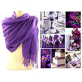 Wedding 10 Set Shawl Bridesmaid Shawl, of Bridal Violet Shawl, (Violet) Pashmina Wrap, Purple Scarf