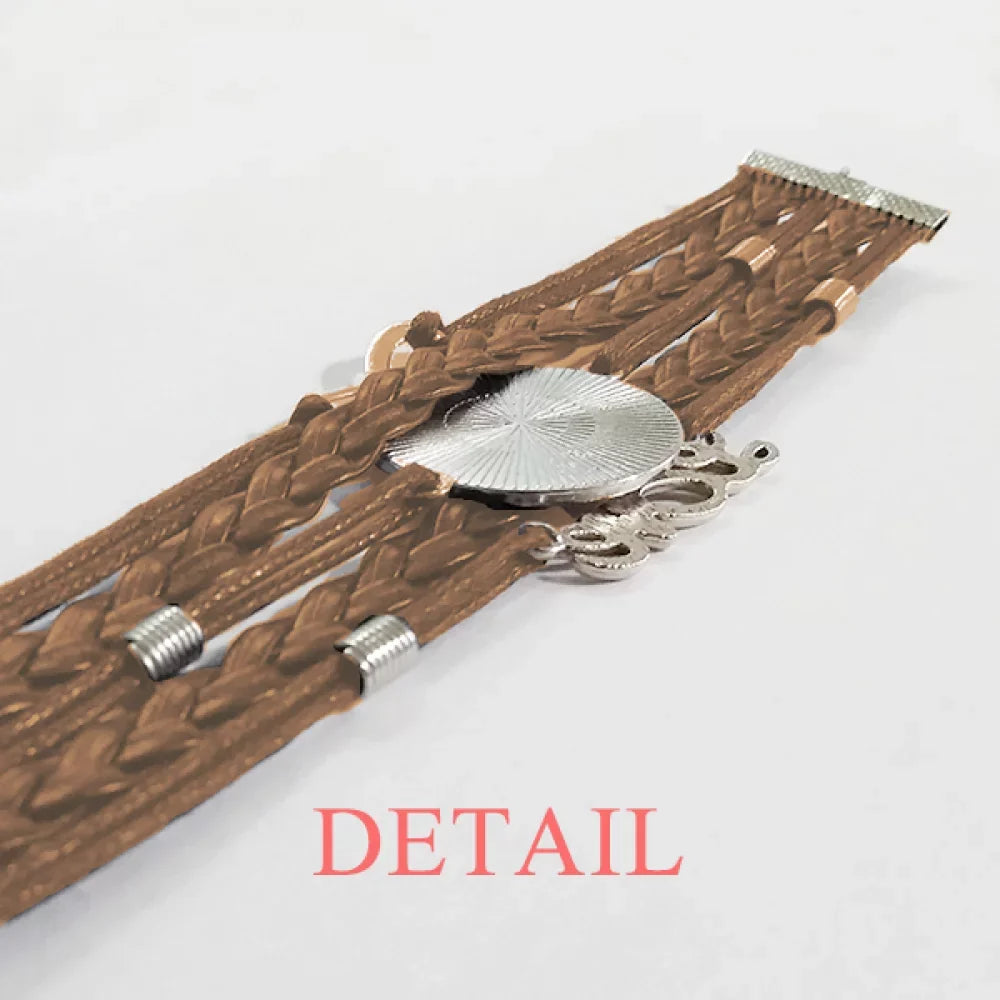 Bracelet Leather Double Set Seriously Hard Worked Hand Designer Wristband Rope Paint Strap