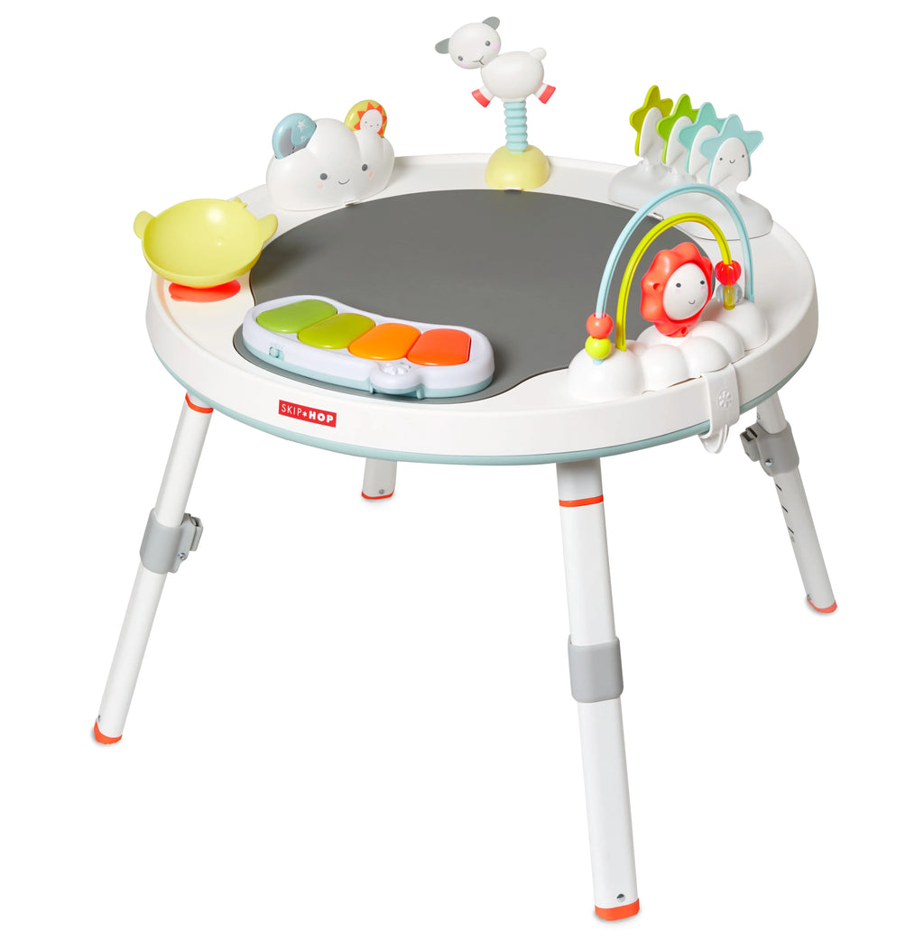 Baby Lining Skip 4mo+, with Play Grow-with-Me Hop Cloud Activity Interactive Center Silver Center: 3-Stage Functionality,